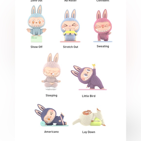 Pop mart authentic Labubu lazy yoga series figure BNIB- Americano - Picture 7 of 8